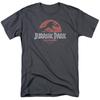 Jurassic Park Faded Logo T Shirt Mens Licensed Dinosaur Movie Tee Charcoal