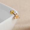 Sterling Silver Opal Threaded Cartilage Stud Earrings