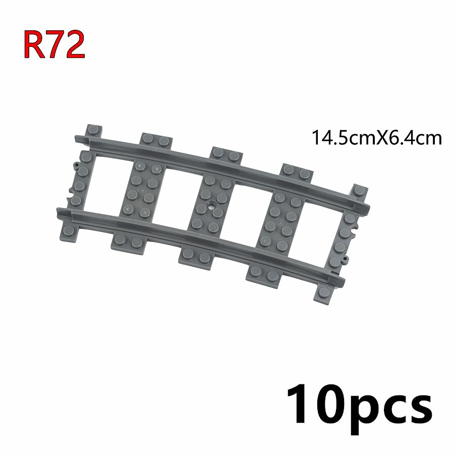 Works With 53401 Train Rail Curve Tracks R56 R72 R88 R104 MOC City Brick On-Off Switch Cross Forked Curved Rails Construction Block Playthings