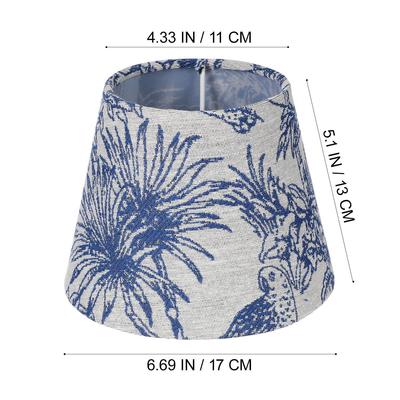 

Embroidery Fabric Lampshade Iron Cover Soft Light Romantic Tabletop Lamp Shade Tropical Light Cover Decorative Lamp Shade синій