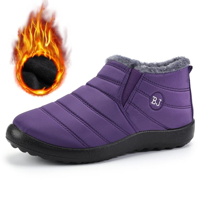 Baumwollstiefel in Übergröße für Männer und Frauen im gleichen Stil, einteilige dicke Schneestiefel mit Samt für mittelalte und ältere Menschen, warme Halbschuhe