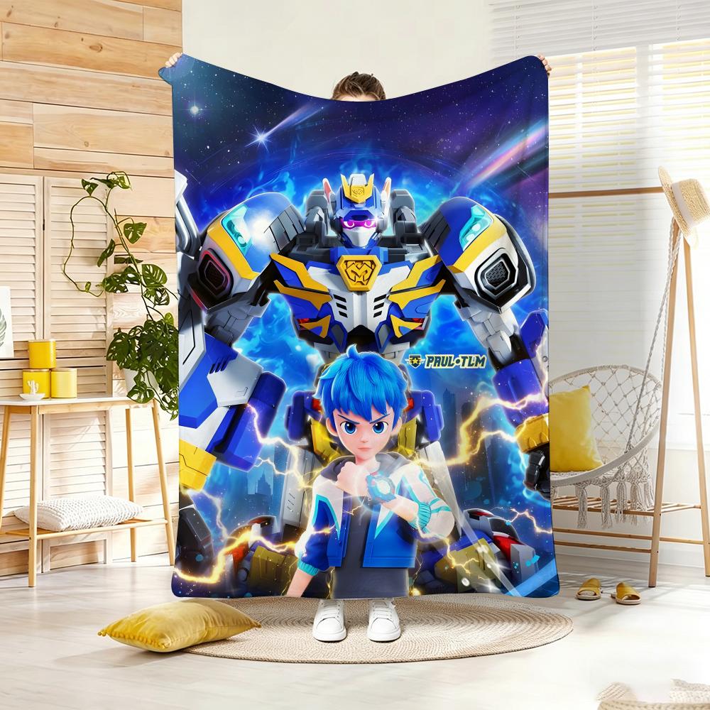 Hit Anime M-Metal C-Cardbot Throw Lightweight 240G Flannel Blanket Soft Skin-Friendly For Summer Cooling