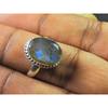 Oval Labradorite Ring US-7 Solid 925 Sterling Silver Gemstone Handmade Ring MK-90