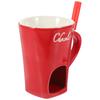 Calentador Horno para derretir chocolate Olla para helados Fondue de cerámica Calentador de queso Derretidor rojo caliente Tenedor Ollas