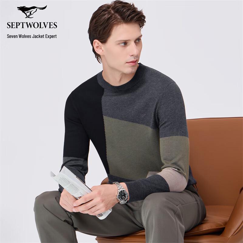 Septwolves Men's Wool Blend Pullover Sweater