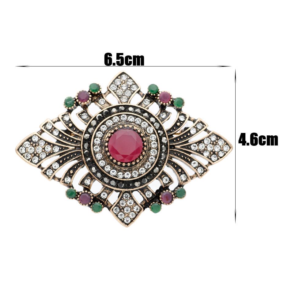 Broche feminino vintage, broche boêmio de cor dourada antiga, broche com lenço floral e joias