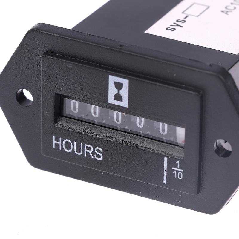6 Digits 100-250V AC 10-80V DC Hour Meter,Complete Sealed Quartz Timer Counter SYS-1 1