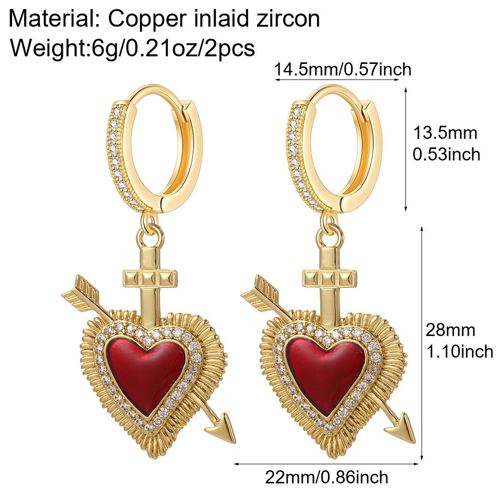 

Chrismas Cute Heart Earrings for Women Gold Color Piercing Ear Rings Jewelry New in Fashion High Quality Excellent Quality