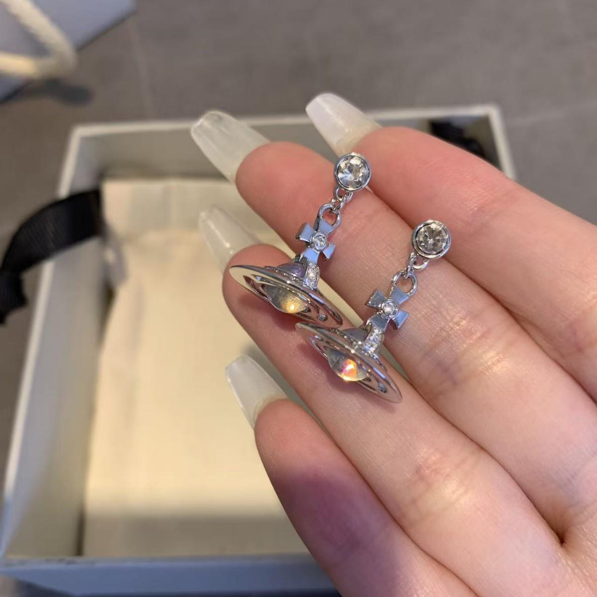 Радужные 3D серьги-подвески Звезда Планета (Маленький размер) High Version