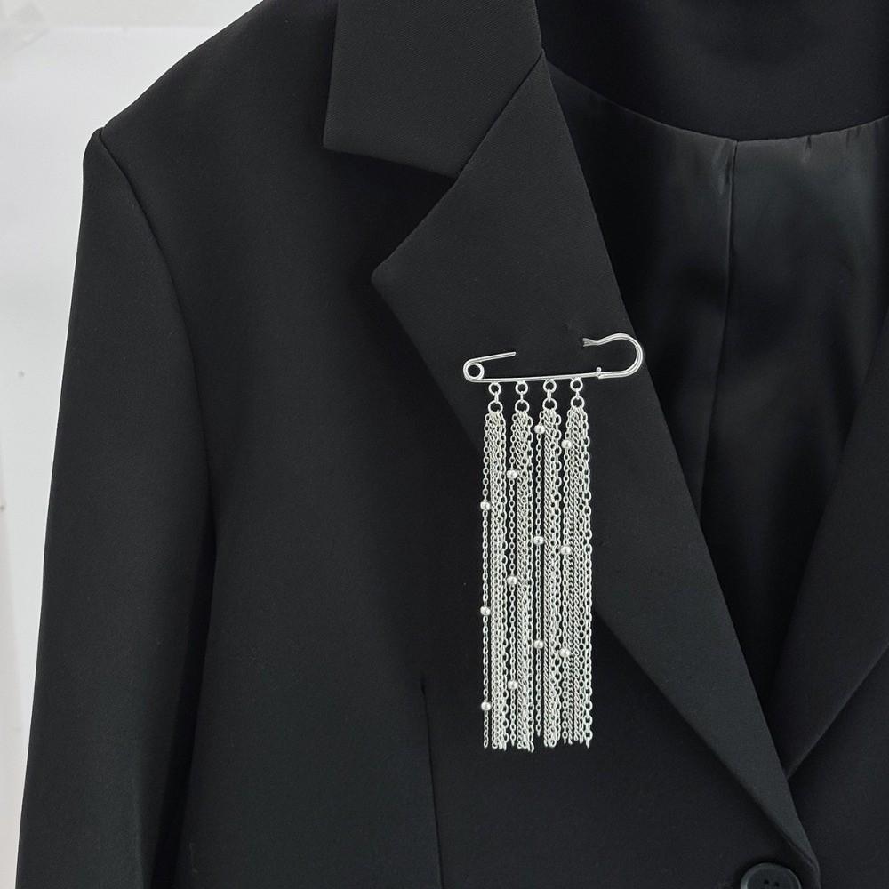 Temperament Geometric Tassel Chain Brooch Clothes Ornaments Irregular Love Pendant Pin Ins Pants Clip Star Tassel Brooches Gifts