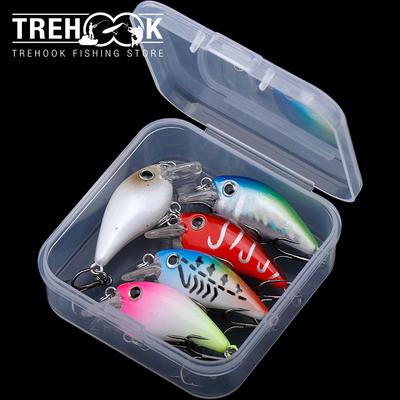 5er Kurbelfisch-Set 35mm/47mm Schwimmende Wobbler-Kits Harte Köder für Hecht Barsch Angeln