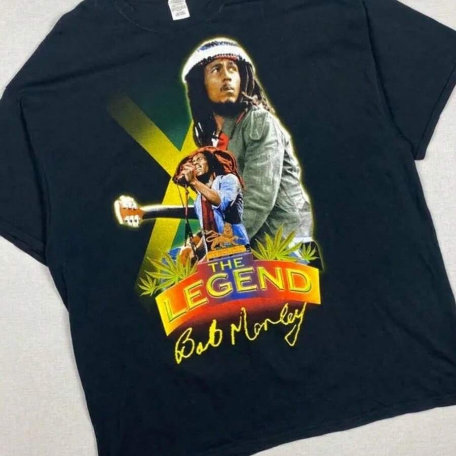 Unisexs Vintage Bob Marley Graphic Tee in 2XL S