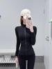 Lulu SLEEK CITY Women's Slim Fit Zipper Cardigan Fitness Jacket with Long Sleeves, Plus Velvet for Yoga.