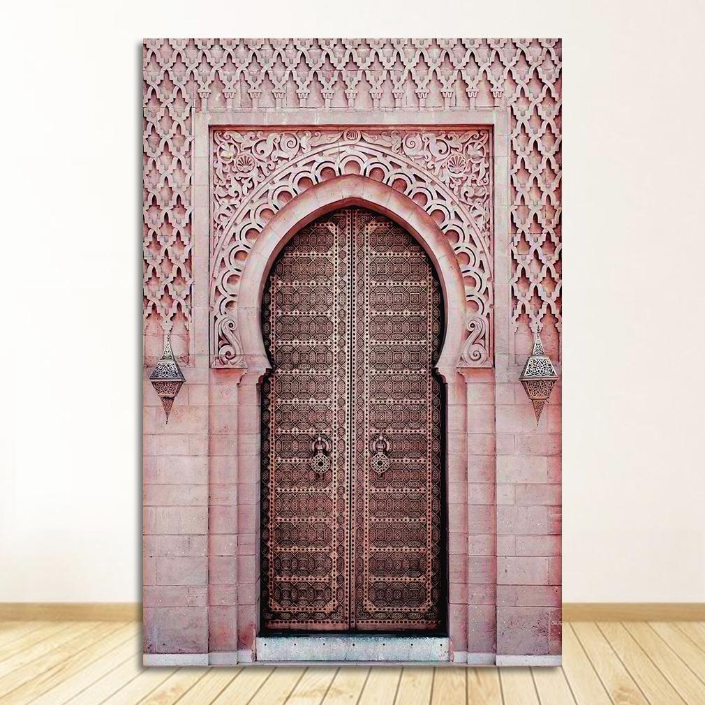 Poster Architettura Famosa Mondo Immagini Artistiche Stampate Soggiorno Pittura su Tela Arredamento Casa Moderno Nordico Marocco Porta Vintage