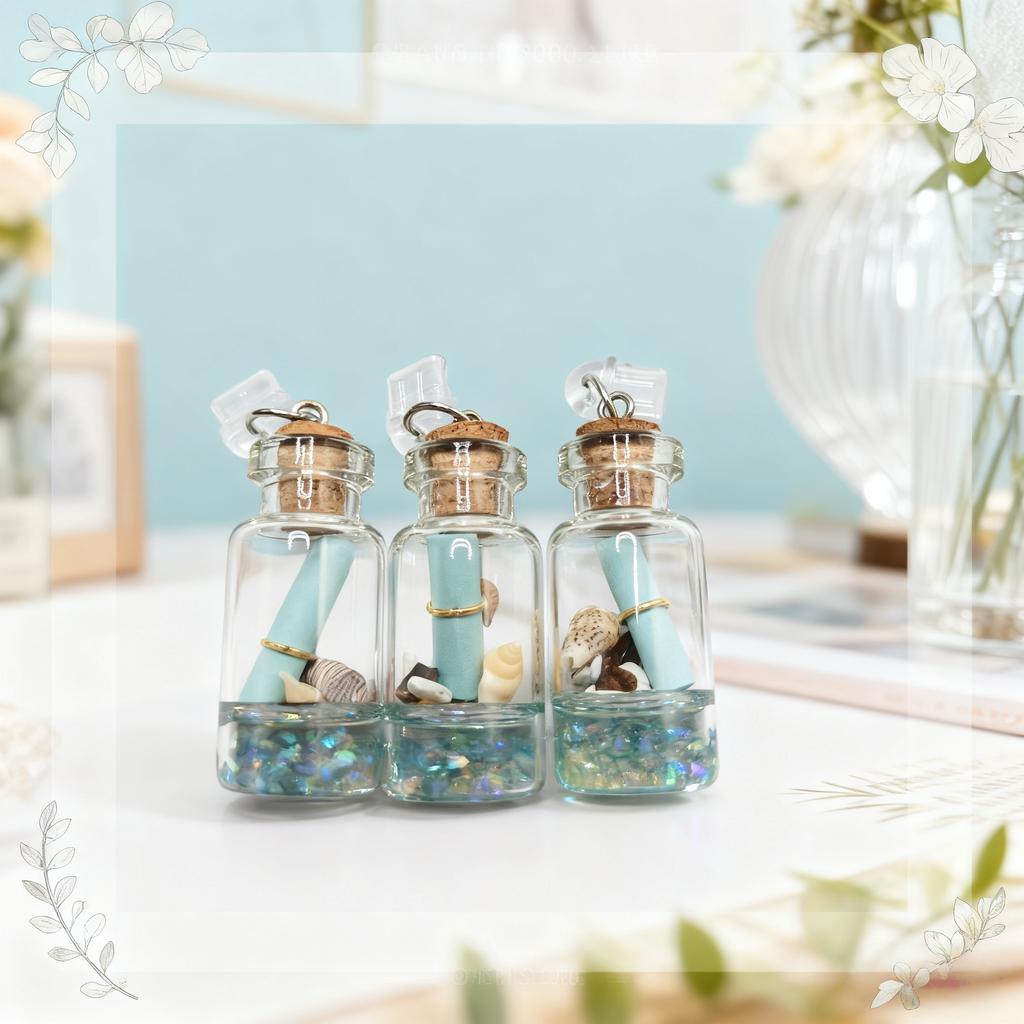 1Pc Ocean-Style Drift Bottle Phone Dust Plug, Mini Wishing Bottle Pendant, Exquisite Phone Accessory