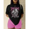 Tričko s grafickým potiskem Ležérní top s krátkým rukávem Letní dámské oblečení Dámská trička Topy Streetwear Oversized Venkovní svetr