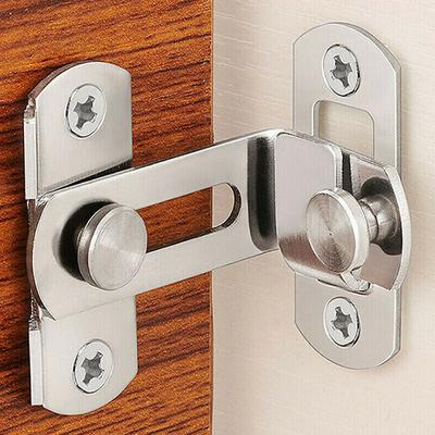 Türschlossschutz, Riegelbolzen, 90-Grad-Kippriegel aus Edelstahl, Schiebetürschloss für Scheunentüren, Weinschrank, Schrank, rechtwinkliges Schloss