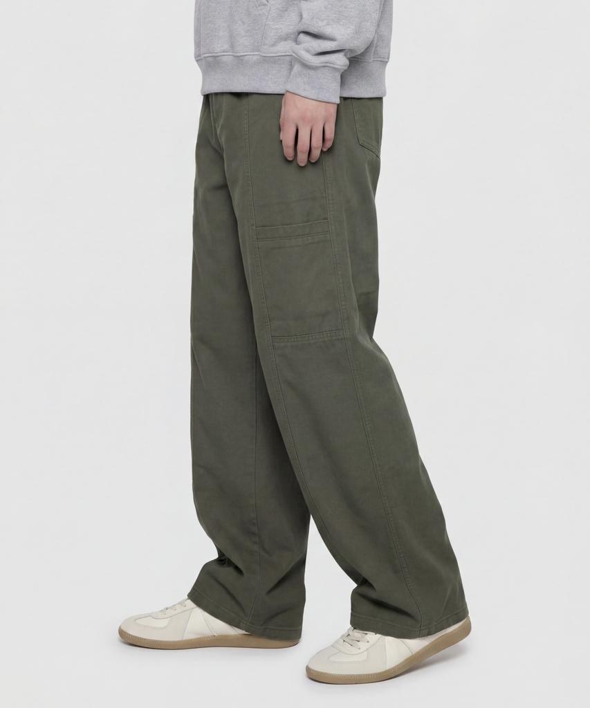 AGOD Side Cut Pocket Peachskin Cotton Pants [Light Khaki]