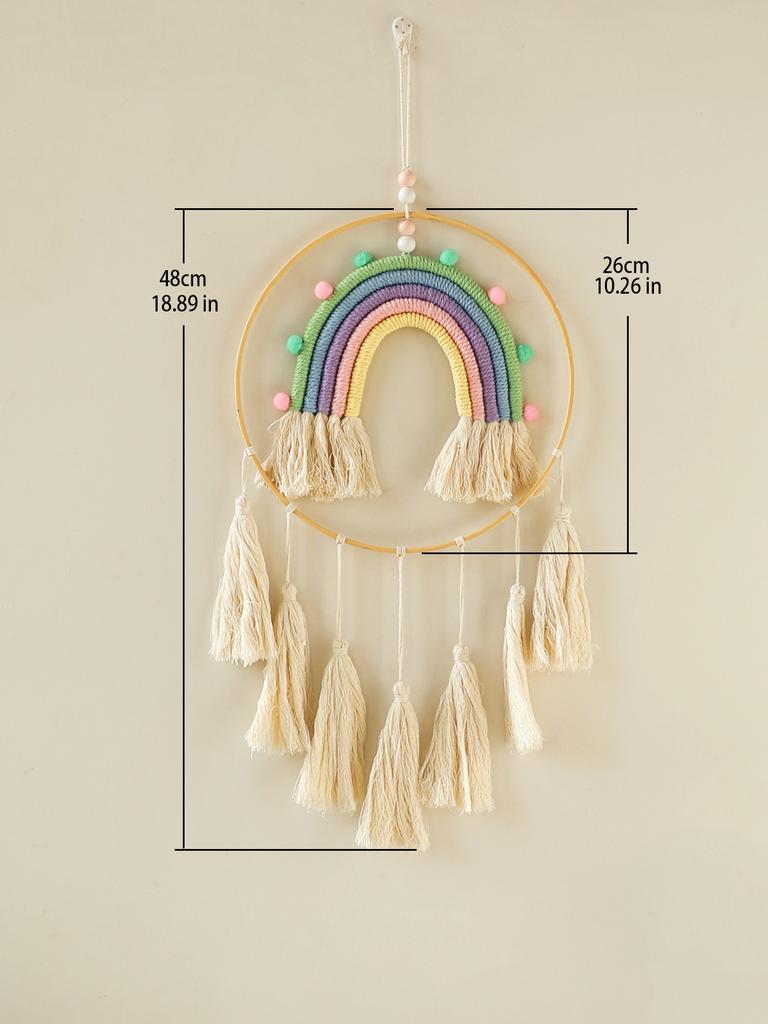 Macrame Tapestry Wall Hanging Decor Rainbow Boho Home Decoration Wall Tapestry Room Decors Aesthetic For Living Room Bedroom