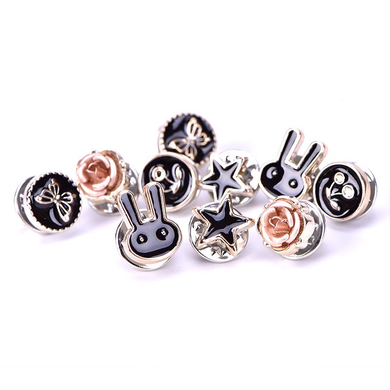 10Pcs/Set Mini Pearl Flower  Brooch Buttons Suit Shirt Lapel Collar Pins