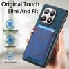 For Xiaomi 15T Case Retro Jean Cloth Texture Leather Back Phone Cover with Card Holder