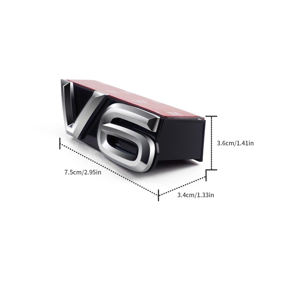 EPYFH1 Silver V6 Emblems Stickers Front Grille Sticker For VW Volkswagen Touareg Teramont Phideon Arteon Tiguan V6 VW Grille Sticker