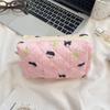 Fresh Quilted Girls' Cosmetic Bag: Large Capacity, Cute Storage, Zippered Pencil Case