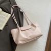 Minimalist Leather Shoulder Bag for Women with Flap Cover Long Strap Elegant Daily Carry Bag