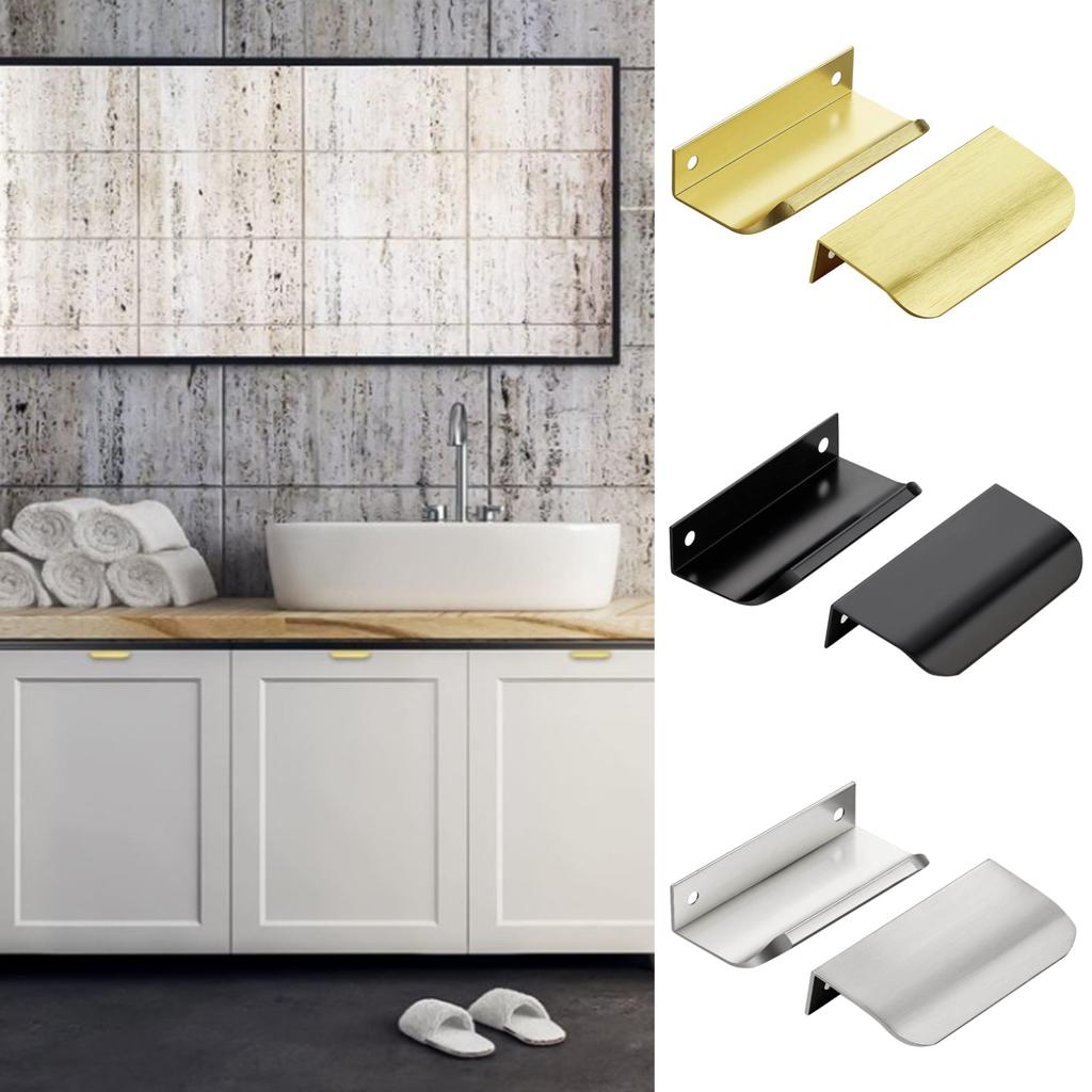 Finger Edge Pulls for Cabinets Metal Dresser Knobs Cabinet Door Pulls Knobs for Furniture Closet Wardrobe