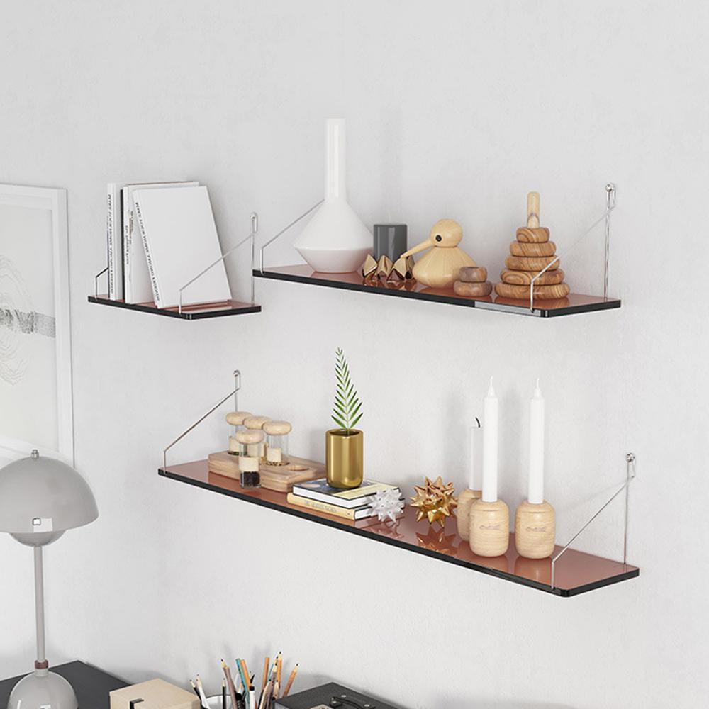 40 X 15cm Wall Mounted Floating Shelf Transparent Acrylic Bookshelf Display Rack for Living Room