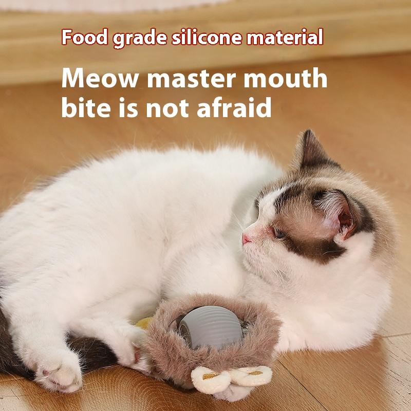Electric Cat Ball Toys Automatic Rolling Smart Cat Toys Hide and Seek Kitten Toys Pet Cat Dog Toys Rechargeable Smart Pet Interactive Plush Toy