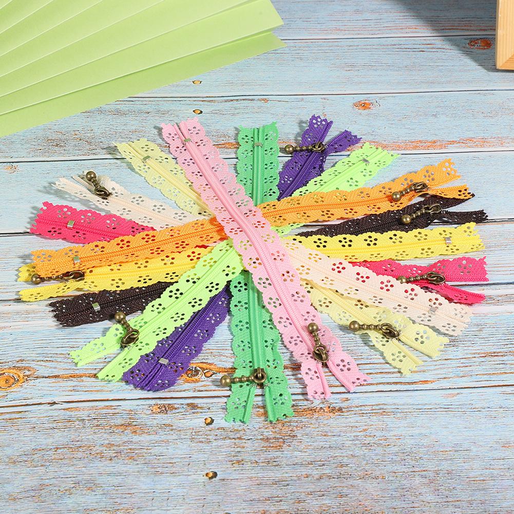 10 Stück Spitzen-Reißverschluss, gemischter Stil, Knospe, Seide, Form Nr. 3, Nylon, Nähen, Bekleidungszubehör, 20 cm