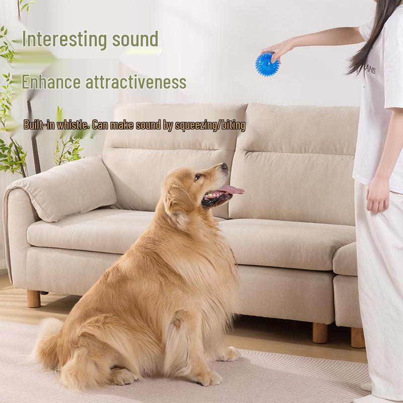 Puppy Squeaky Hedgehog Toy - Elastic Sound Ball, Bite-Resistant, Teething Relief, Self-Entertainment