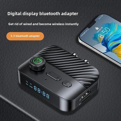 Bluetooth 5.3 Audio Receiver/Transmitter with Digital Display, USB & TF Card MP3 Support