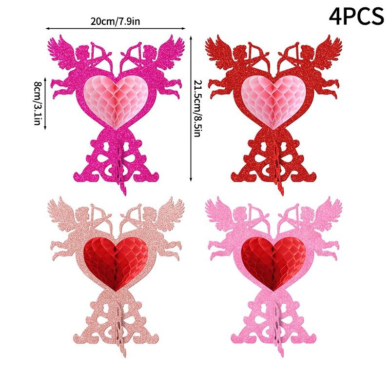 KISS Figuren Schreibtischornamente Valentinstag 2026 Herzförmiges Ornament Hochzeits-Tischdeko Herzstatuen