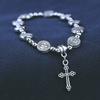 Vintage Cross Elastic Bracelet Retro Design Cross Bracelet Religious Wrist Jewelry Perfect Gift for Men and Women