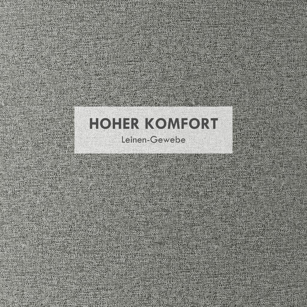 Stool Upholstered Stool, Linen, Hidden Storage, Reversible Lid, 56cm x 56 cm x 42 cm, Gray + Natural