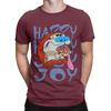 T-shirt Ren And Stimpy Happy Happy Joy Joy T-shirts de Plage Unisexes Coton Col Rond T-shirts Oversize Manches Courtes Y2k Rétro T-shirt