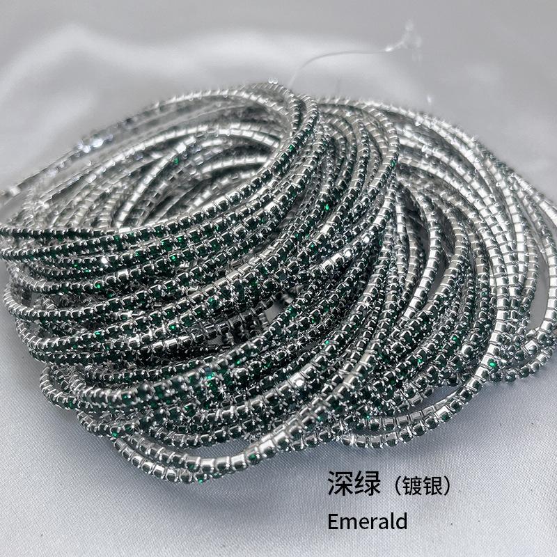 1Pcs Single Row Cubic Zirconia Tennis Bracelet Silver Color Elastic Bangle for Women Multi Layered Wearing Streetwear Jewelry