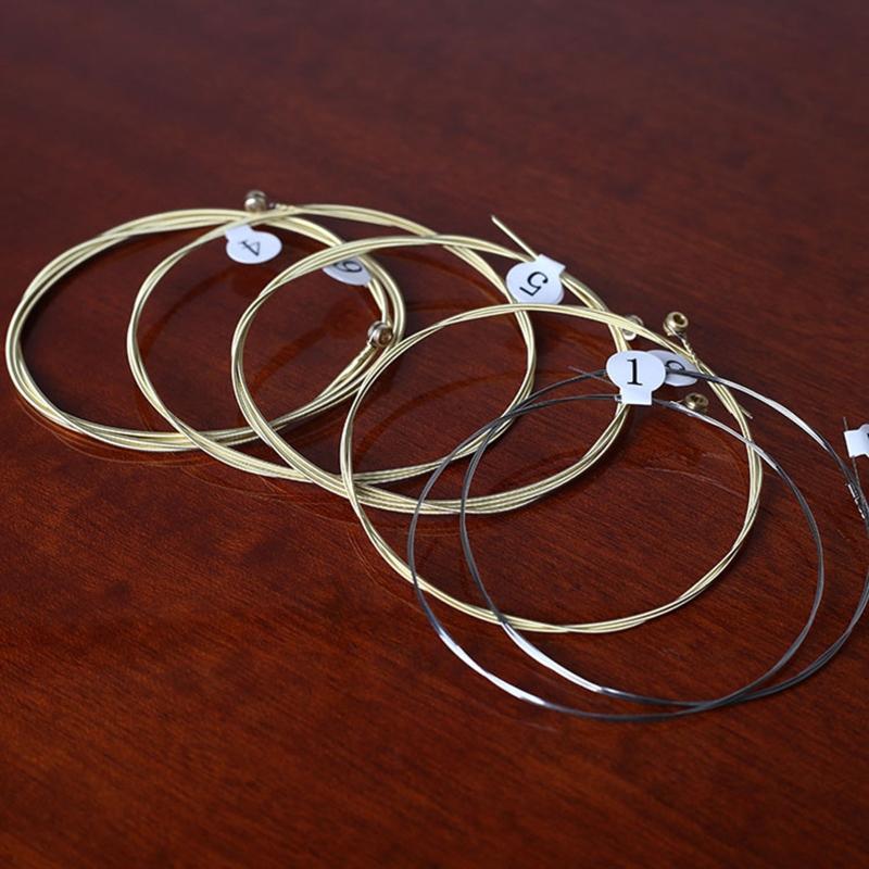 Set of 6 Guitar Strings Replacement Steel Acoustic Guitar Strings Parts Steel Core Classic Folk Electric Guitar Strings