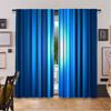 2 Stück Hafenstreifen Vorhänge Lebhaftes Marineblau Mit Dünnen Vertikalen Streifen Modernes Design Wohnzimmer Schlafzimmer Fenster Vorhänge