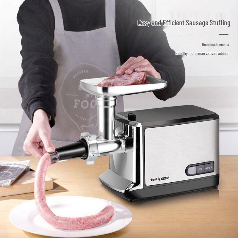 Tenfly Electric Meat Grinder & Sausage Stuffer - Multifunctional Stainless Steel Food Processor for Mincing and Stuffing.