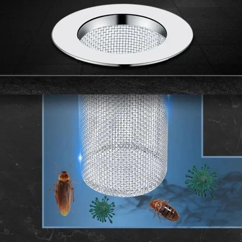 Stainless Steel Floor Drain Filter Mesh Sink Anti-clog Bathtub Hair Catcher Shower Leak Net Strainer Bath Stopper Kitchen Tools