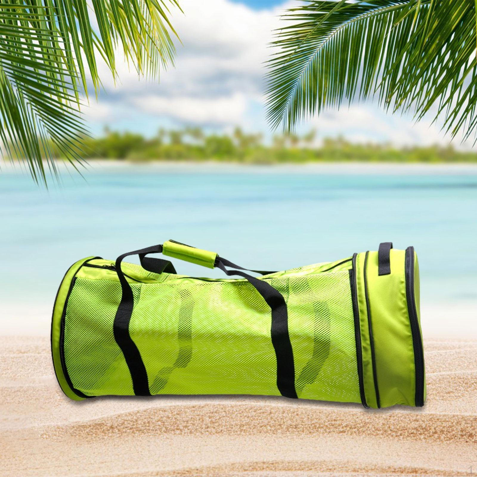 

Canvas Bag with Mesh for Outdoor Transport And Sports Equipment Organization зелений