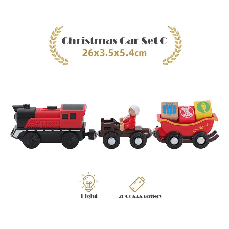 Battery Operated Action Locomotive Train Magnetic Connection Powerful Train Set Fit for Wooden Trains and Tracks Kids Gifts