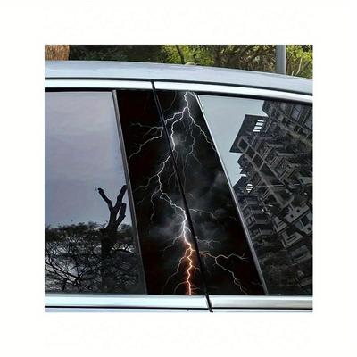2 Stück Donner und Blitz Autoaufkleber - Langlebige, einfach anzubringende rechteckige Aufkleber für Stoßstangen und Säulen, halbmatte Oberfläche Totenkopf Autozubehör