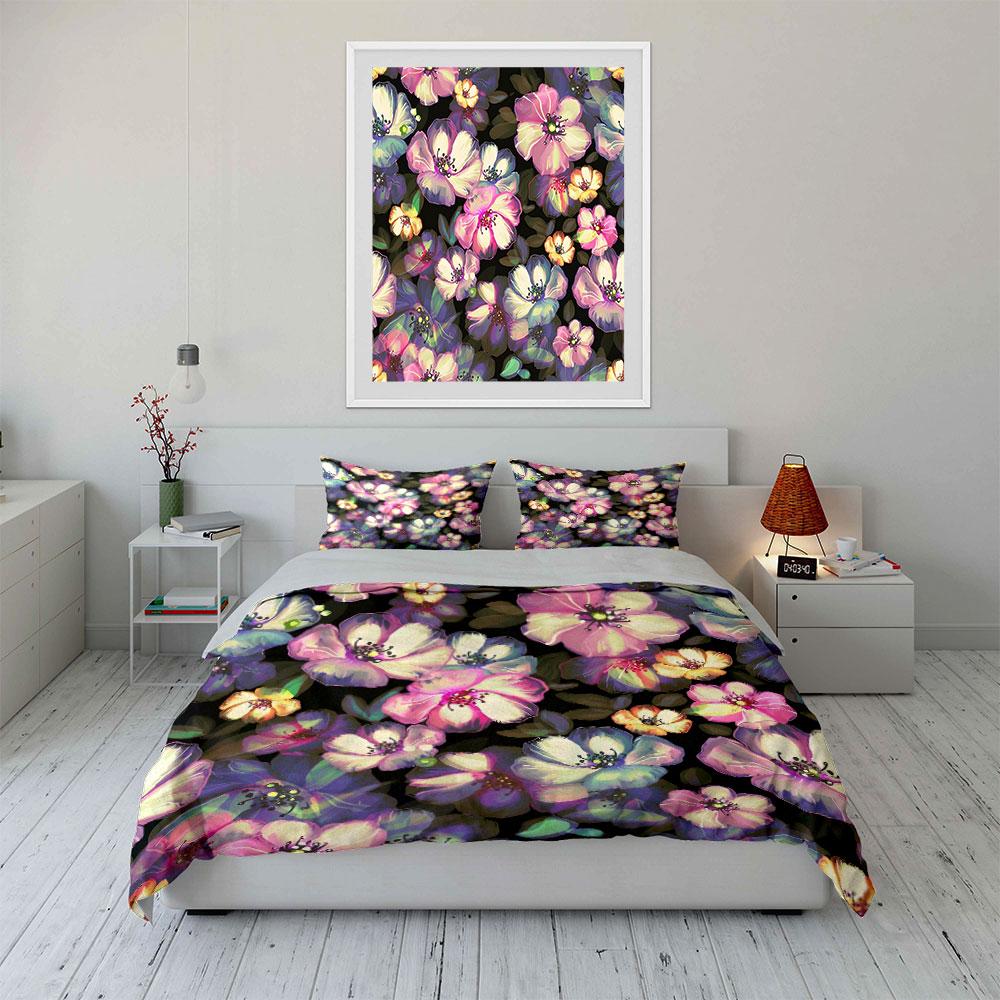 Dreamy Floral Symphony Bedding sets Duvet covers Pillowcases(1* Duvet Cover 2* Pillowcases without duvet insert)