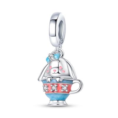 Charm Bead Charms Authentic Copper Plated Ice Cream Milk Tea Cup Fruit Pastry Pendant Bead Charms Compatible With Bracelets Diy Fine Gift Women