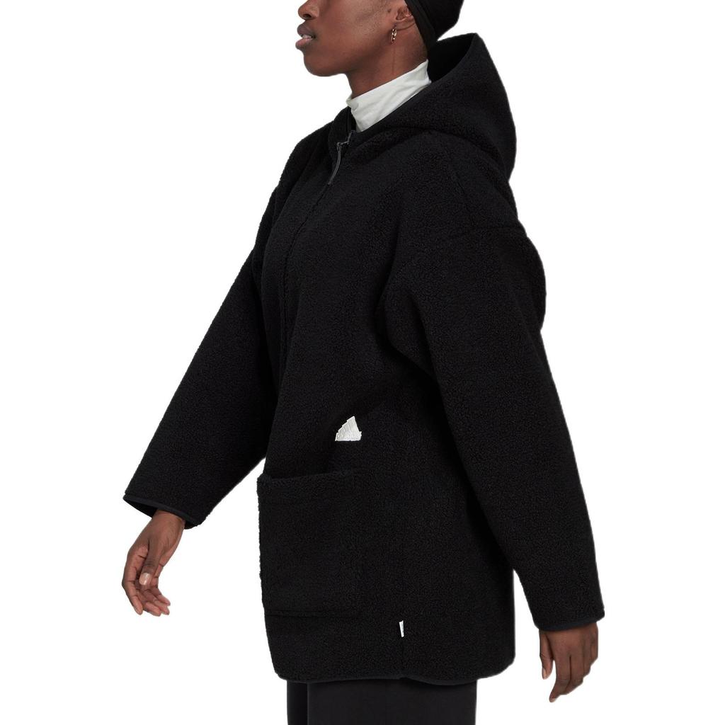Adidas Jackets Women's Black Hooded Moderate Straight Fit HM2841
