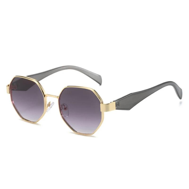 Men Luxury Sun Glasses - Uv400 New Retro Brand Designer Decorative Sunglasses Women Fashion Polygonal Metal Frame Sunglasses
